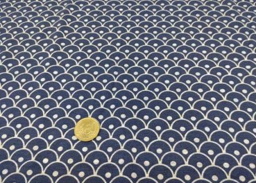 Geometric jersey with semicircles blue grey